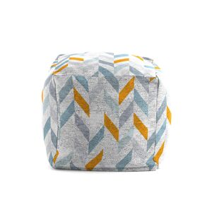 Rodier Pouf carré impression digitale motif à chevrons 50x50x50 cm Bleu 50x50x50cm