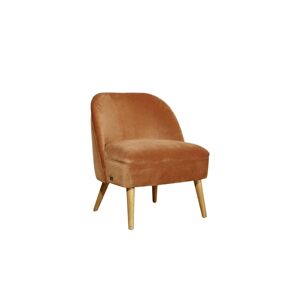 Robin des Bois Fauteuil crapaud en velours caramel