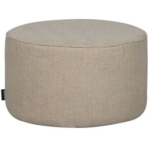 WOOOD Pouf rond en velour blanc cassé Blanc 60x36x60cm