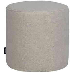 WOOOD Pouf rond en tissu blanc cassé