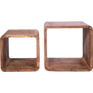 Kare Design Set de 2 cubes carres en Sheesham massif