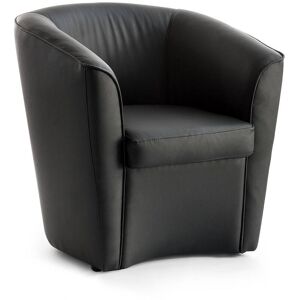 Talamo Italia Fauteuil lounge en eco-cuir noir