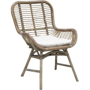 Aubry Gaspard Fauteuil en rotin teinté gris Marron 62x96x65cm