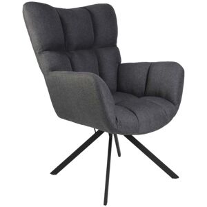 The Home Deco Factory Fauteuil pivotant en tissu gris