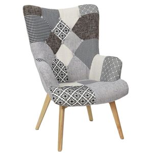 The Home Deco Factory Fauteuil assise en tissu patchwork