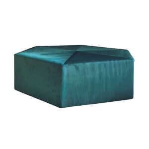 The Home Deco Factory Pouf XXL design velours L. 75 x H. 30 cm bleu canard