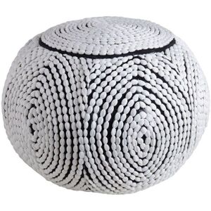 Aubry Gaspard Pouf boule en polyester Gris 50x35x50cm