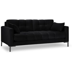 Micadoni Home Canape 3 places en tissu velours noir