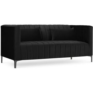 Micadoni Home Canape 2 places en velours noir