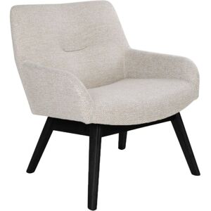 Meubles & Design Fauteuil lounge en tissu pieds bois noir beige