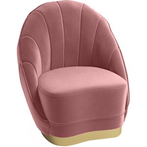 Potiron Paris Fauteuil en velours rose vintage, base cerclage or effet laiton - Publicité