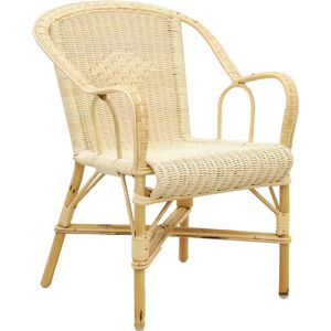 Aubry Gaspard Fauteuil crapaud en manau et moelle de rotin naturelle Marron 60x81x60cm