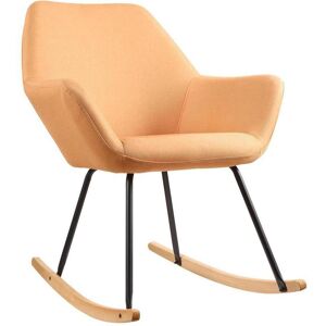 ATHM DESIGN Rocking chair assise tissu orange pieds metal noir