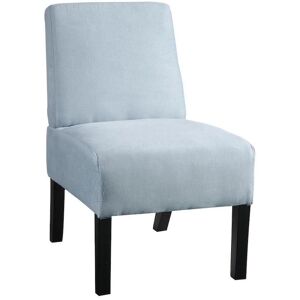 ATHM DESIGN Fauteuil assise tissu bleu pieds bois Bleu 50x83x64cm