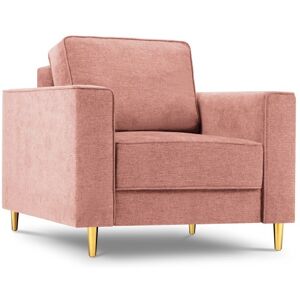 Micadoni Home Fauteuil en tissu structure rose