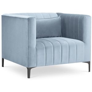 Micadoni Home Fauteuil en velours bleu clair