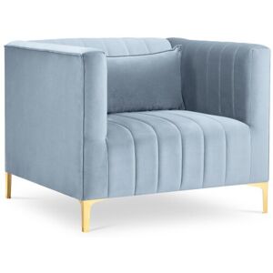 Micadoni Home Fauteuil en velours bleu clair