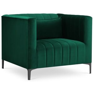 Micadoni Home Fauteuil en velours vert bouteille