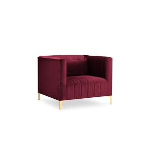 Micadoni Home Fauteuil en velours rouge foncé