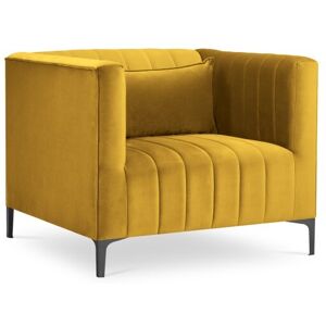 Micadoni Home Fauteuil en velours jaune