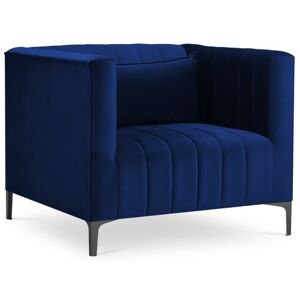 Micadoni Home Fauteuil en velours bleu roi