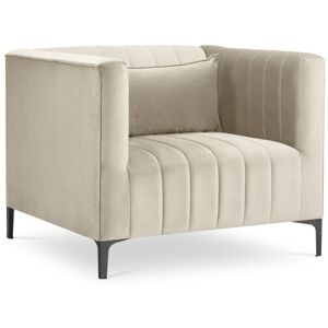 Micadoni Home Fauteuil en velours beige