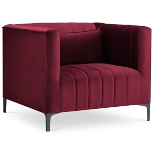 Micadoni Home Fauteuil en velours rouge foncé