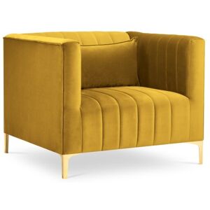 Micadoni Home Fauteuil en velours jaune