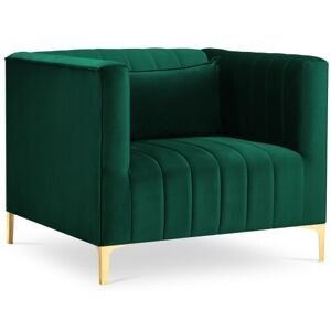 Micadoni Home Fauteuil en velours vert bouteille