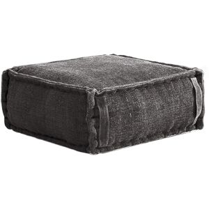 RNT by Really Nice Things Pouf carré en coton revêtu effet lavé gris. Gris 25x60x60cm