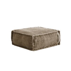 RNT by Really Nice Things Pouf carré en coton revêtu effet lavé sable. Marron 25x60x60cm