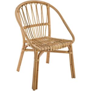 Home Maison Fauteuil en rotin naturel Beige 56x80x56cm