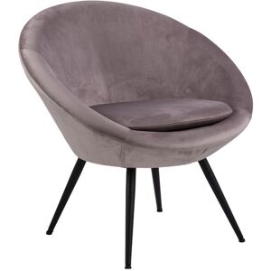 Hellin Fauteuil lounge en velours et métal Rose 82x81x72cm