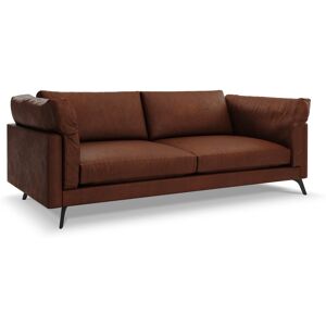 CXL by Christian Lacroix Canapé 3 places en cuir cognac Marron 229x88x95cm