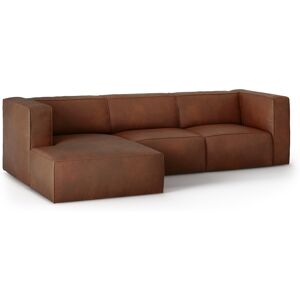 CXL by Christian Lacroix Canapé d'angle 5 places en cuir cognac Marron 310x72x168cm