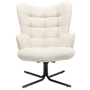 Kare Design Fauteuil pivotant creme et acier