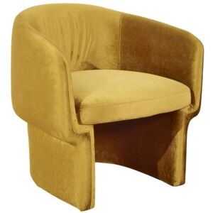 Robin des Bois Fauteuil en velours brique ou jaune moutarde ton jaune moutarde