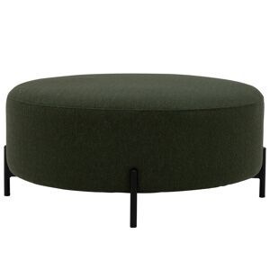 Meubles & Design Grand pouf rond 80cm en tissu vert kaki