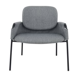 Meubles & Design Fauteuil lounge moderne en tissu et metal gris ciment