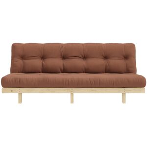 Karup Design Canape convertible en bois naturel et tissu marron argile