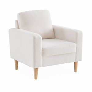 sweeek Fauteuil scandinave a bouclettes blanches