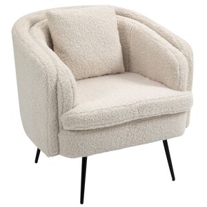 Nordlys Fauteuil de salon en métal et bouclettes blanches