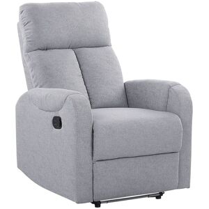 Beliani Fauteuil de relaxation en tissu gris avec LEDs et port USB - Publicité