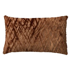 Hoii Coussin marron en velours 30x50 cm avec motif