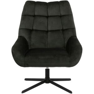 Meubles & Design Fauteuil pivotant en velours matelasse vert