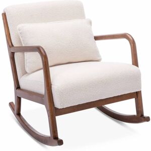 sweeek Rocking chair a bouclettes blanches