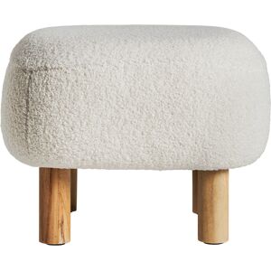 Lastdeco Repose- Pied en Coton Boucle Blanc