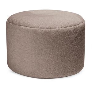 Sitting Point Pouf rond fausse fourrure douce taupe diamètre 50x30cm