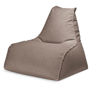 Sitting Point Pouf d'interieur avec dossier fourrure douce taupe 70x80x70cm