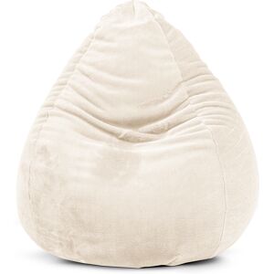 Sitting Point Pouf poire XL d'interieur fourrure douce beige 70x110cm